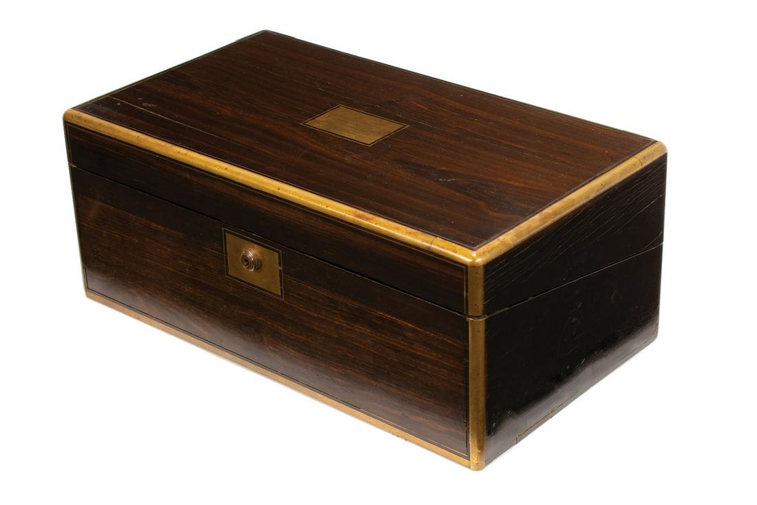 English Brass-Bound Rosewood Lap Desk (1 of 4)