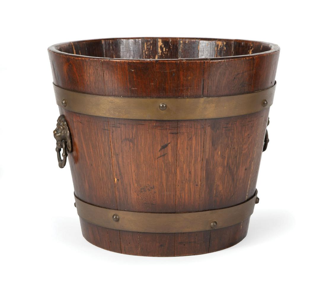 English Brass-Bound Oak Bucket (1 of 1)