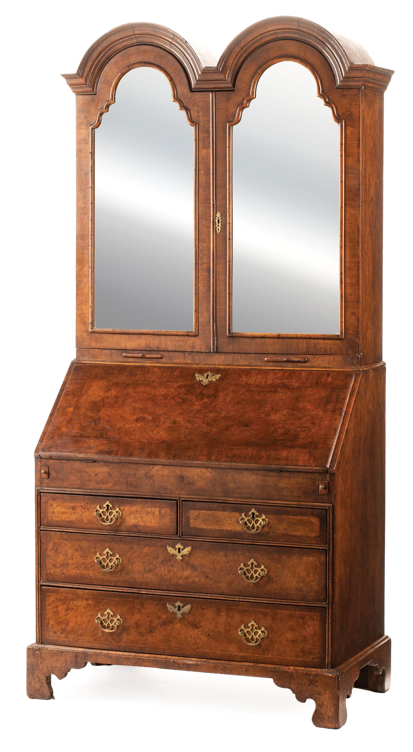 Inlaid Burled Walnut Secretary Bookcase (1 of 13)