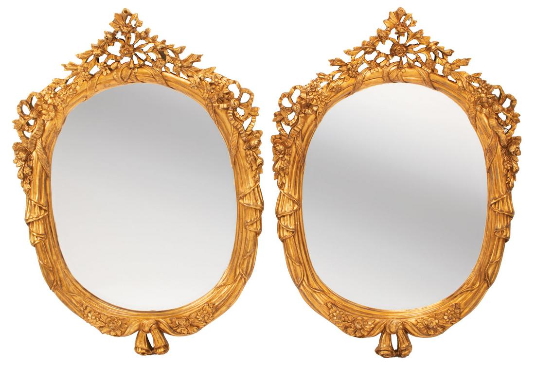 Carved Giltwood Oval Mirrors (1 of 14)