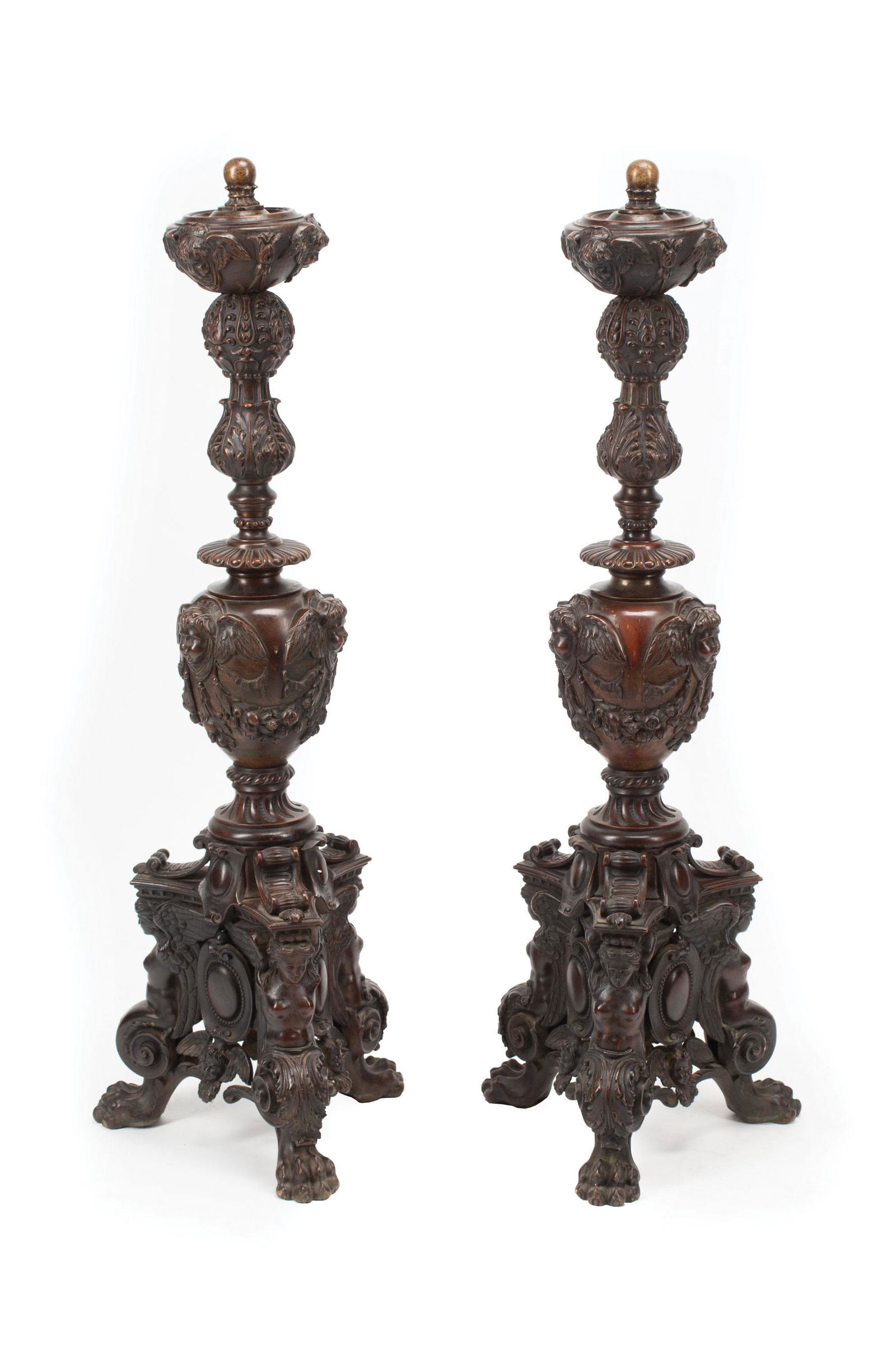 French Patinated Bronze Chenets (1 of 4)