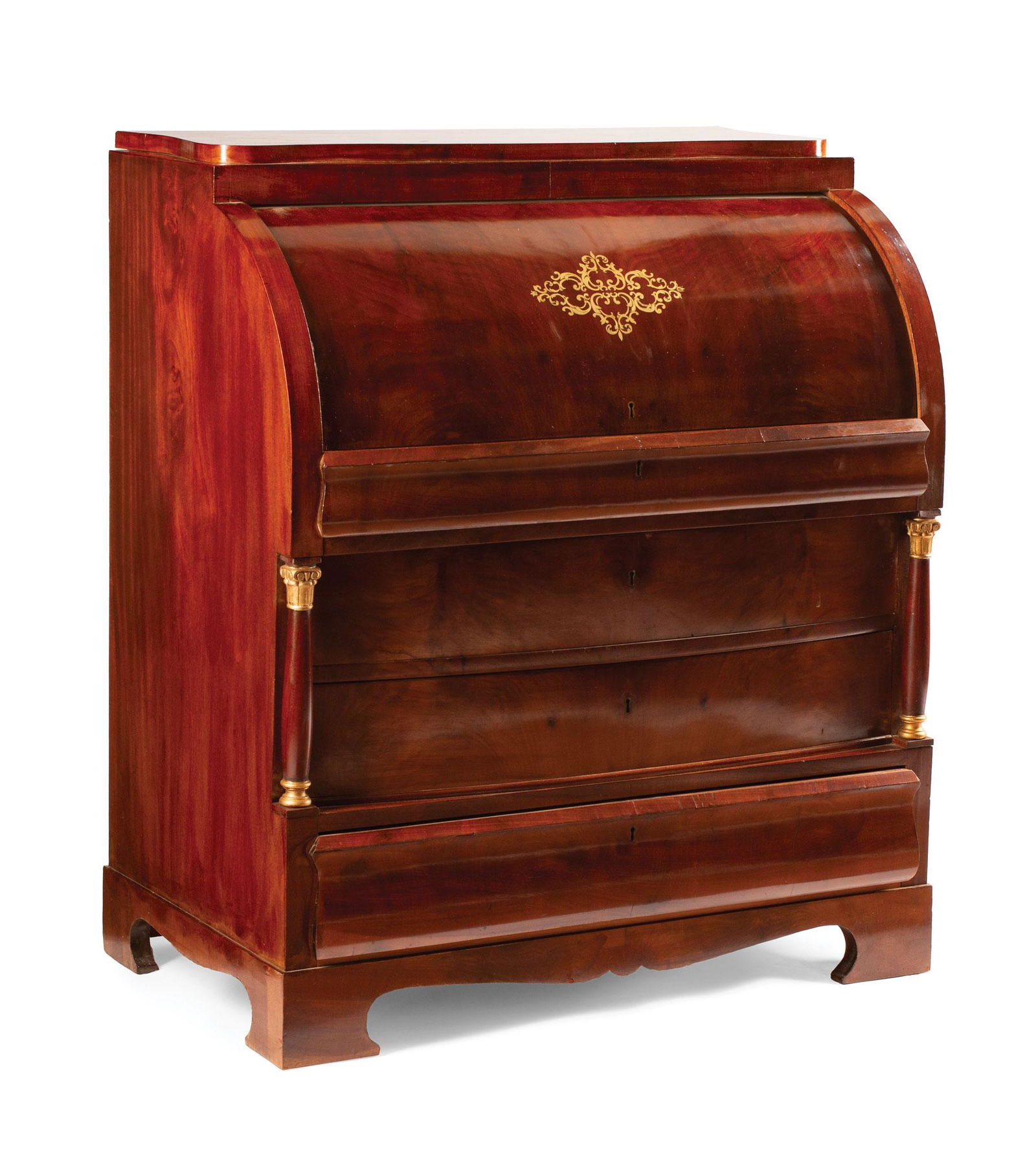 Parcel Gilt Mahogany Cylinder Desk (1 of 4)