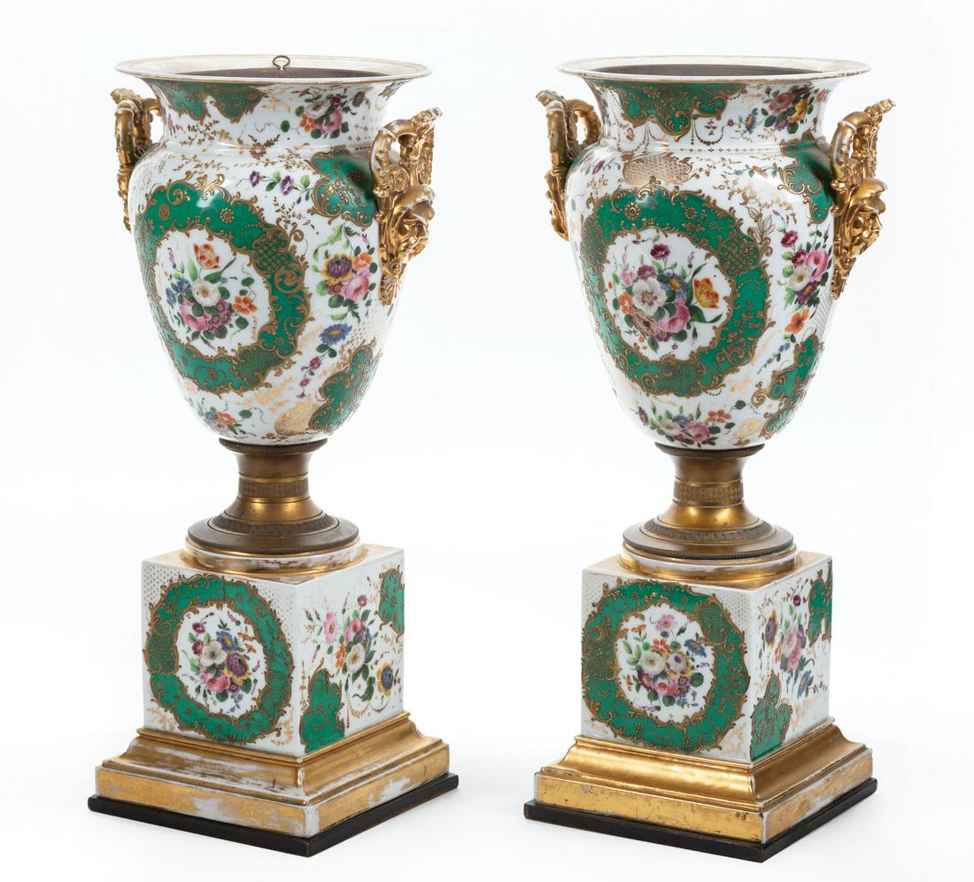 Pair of Paris Porcelain Vases (1 of 3)