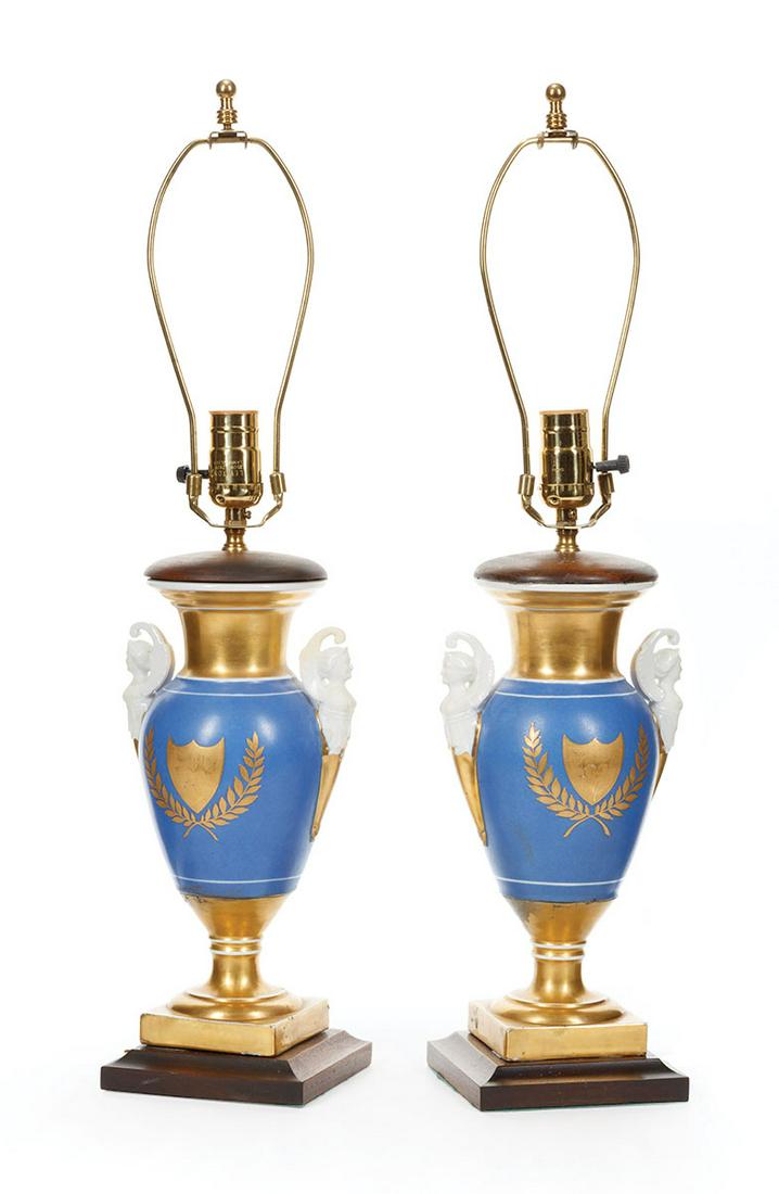 Paris Gilt and Celeste Porcelain Vases (1 of 4)