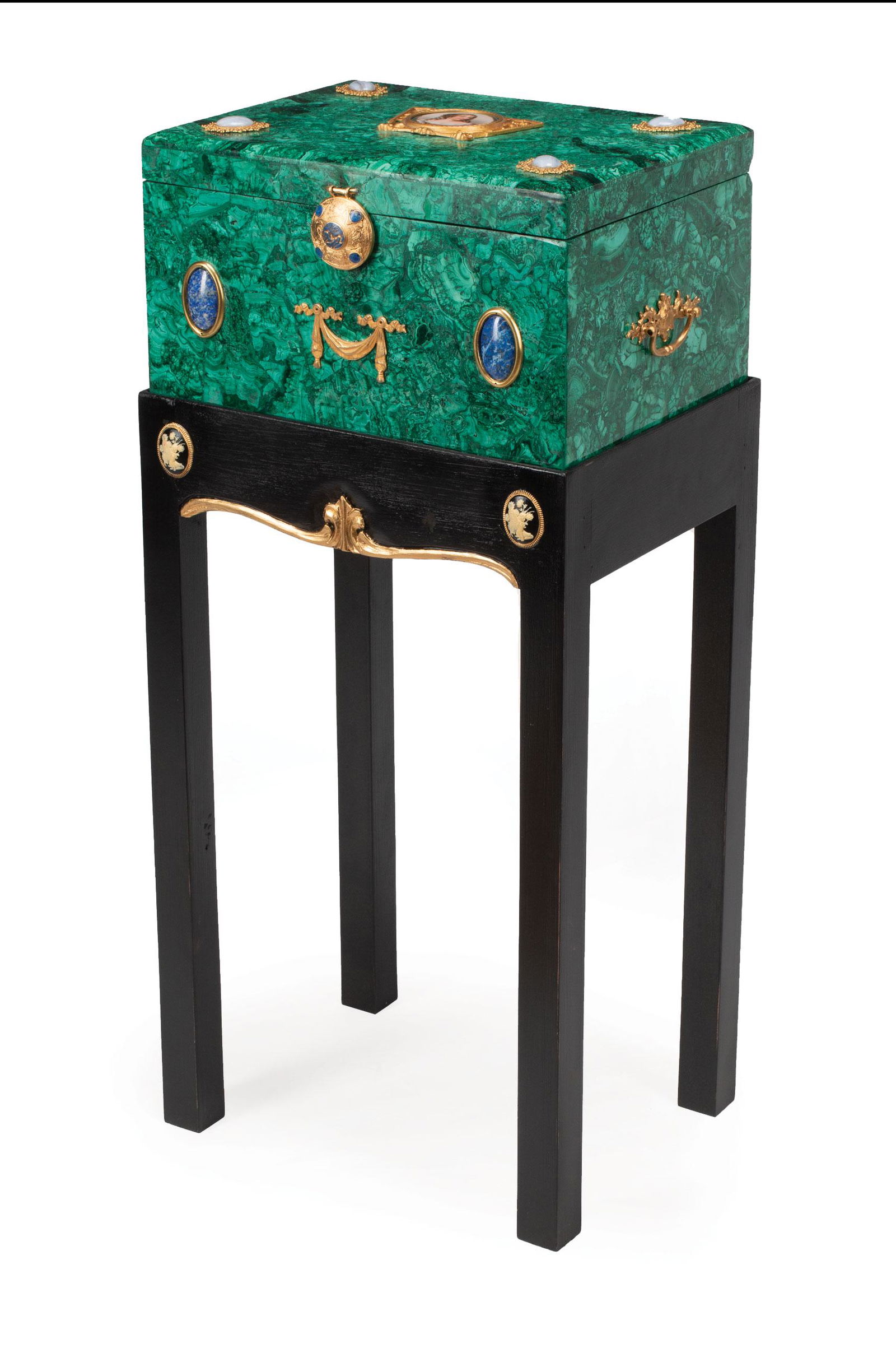 Russian Jeweled Malachite Box (1 of 4)