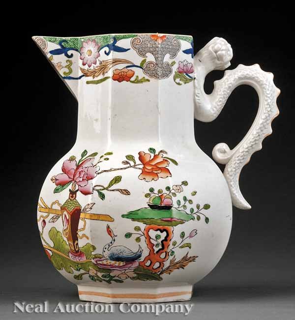 Mason's Ironstone "Vess-and-Table" Pitcher: A Mason's Ironstone "Vase-and-Table" Pattern Pitcher, c. 1840-1845, stamped, height 9 1/4 in