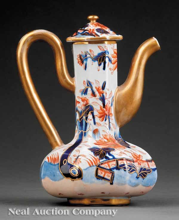 Early Mason's Ironstone Sprinkling Jug: An Early Mason's Ironstone Sprinkling Jug, c. 1820, in the Imari palette, impressed mark, height 6 3/4 in