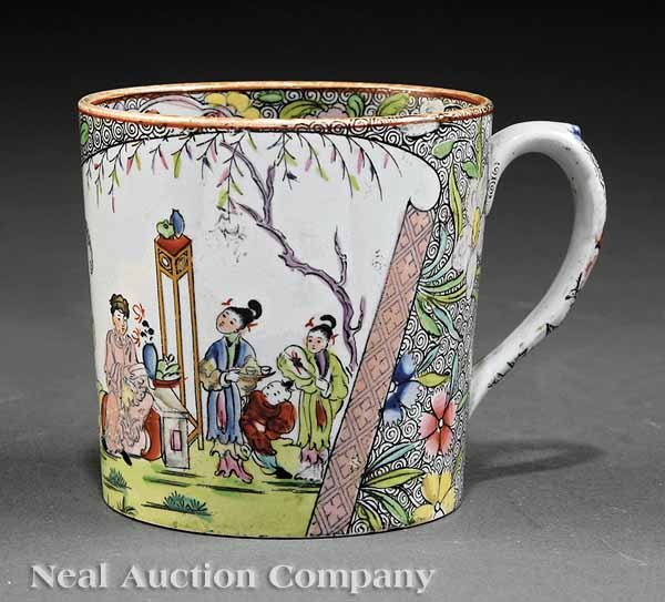 Mason's Ironstone "Mandarins" Coffee Cann: A Mason's Ironstone "Mandarins" Pattern Coffee Cann, c. 1840-45, green washed stamp, height 3 1/8 in