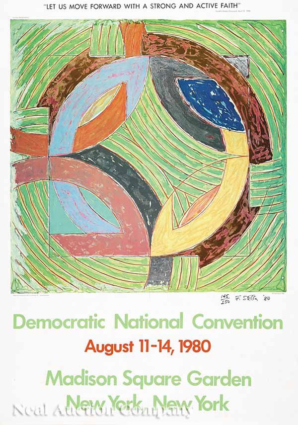 Frank Stella (American, b. 1936): Frank Stella (American, b. 1936), "Democratic National Convention, August 11-14, 1980, Madison Square Garden, New York, New York", color lithograph on paper, signed, dated "'80" and numbered "145/250"