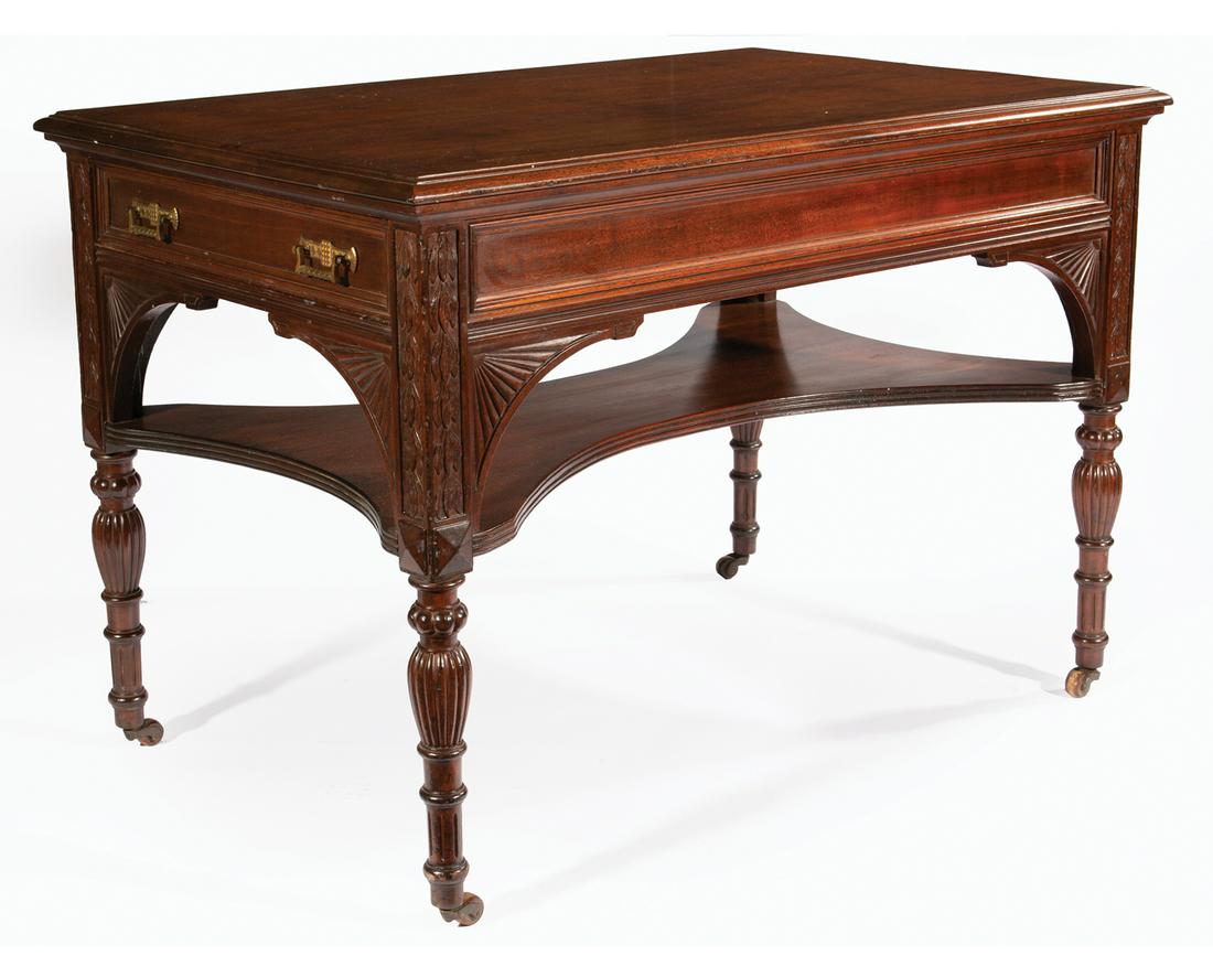 Aesthetic Carved Mahogany Library Table (1 of 2)
