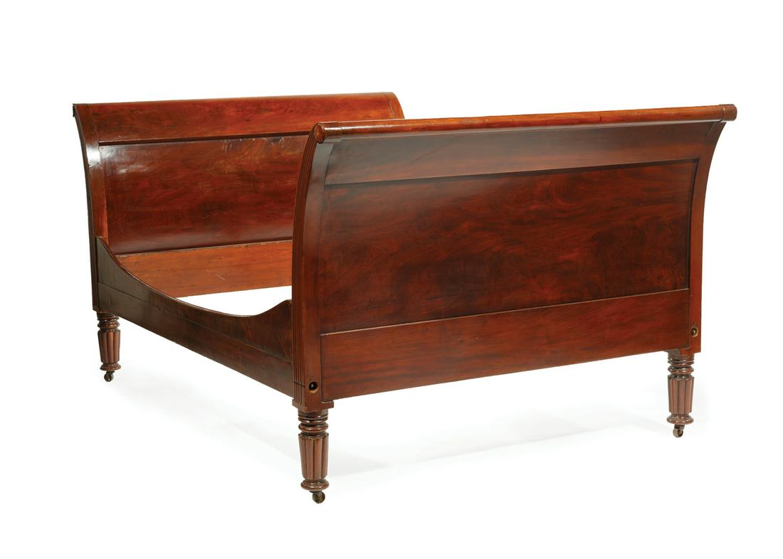 Federal Carved Mahogany Sleigh Bed (1 of 4)