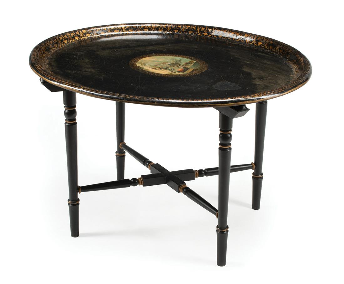 English Papier Mache Oval Tray (1 of 4)