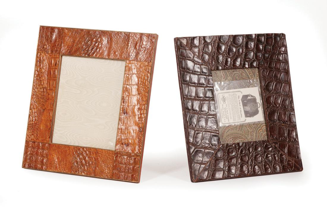 Two Alligator Skin Picture Frames (1 of 2)