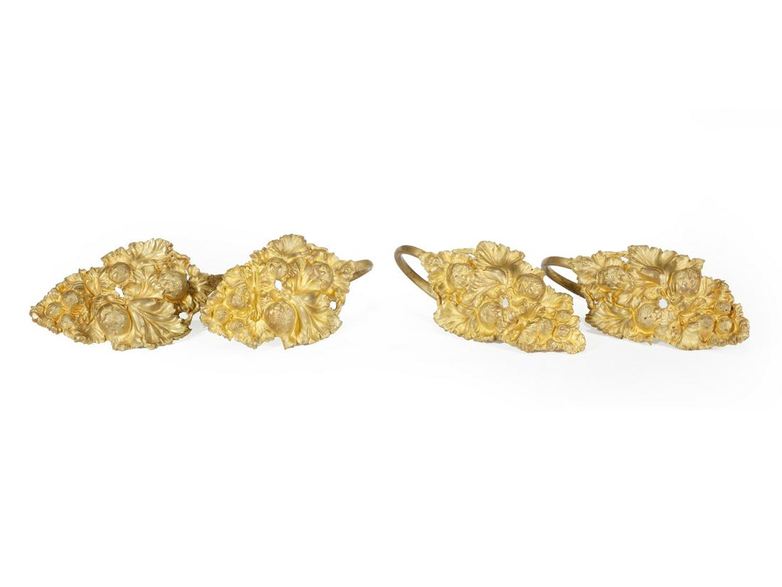 Victorian Pressed and Gilt Metal Curtain Tiebacks (1 of 3)