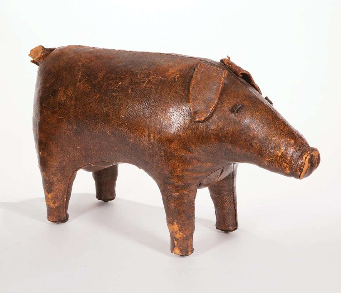 Abercrombie & Fitch Leather Pig Ottoman (1 of 5)