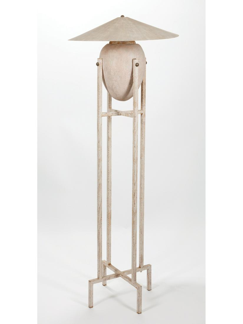 Art Moderne-Style Patinated Metal Floor Lamp (1 of 2)