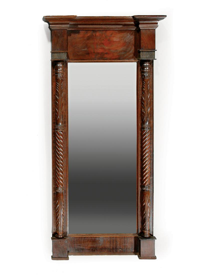 American Classical Carved Mahogany Pier Mirror (1 of 1)