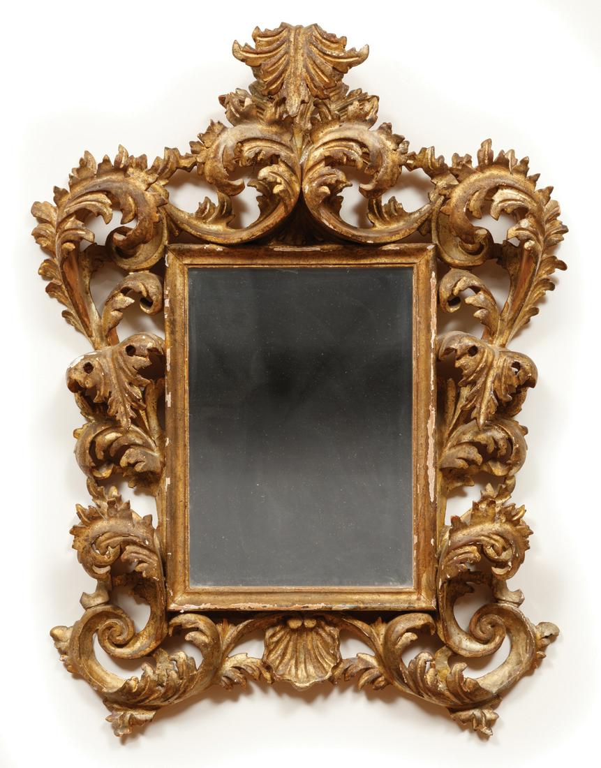 Italian Baroque-Style Carved and Giltwood Mirror (1 of 1)