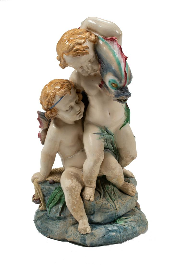 Minton Majolica Figural Fountainhead (1 of 10)