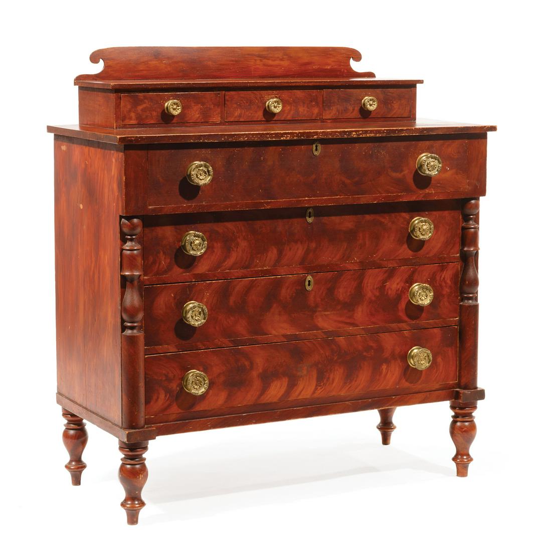 American Faux Bois Pine Chest of Drawers (1 of 4)