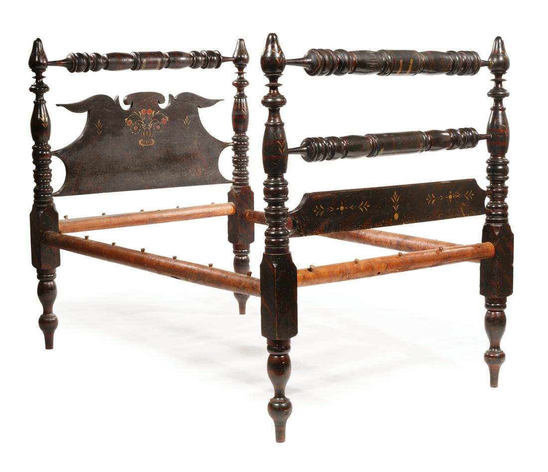 American Painted and Stenciled Bedstead (1 of 4)