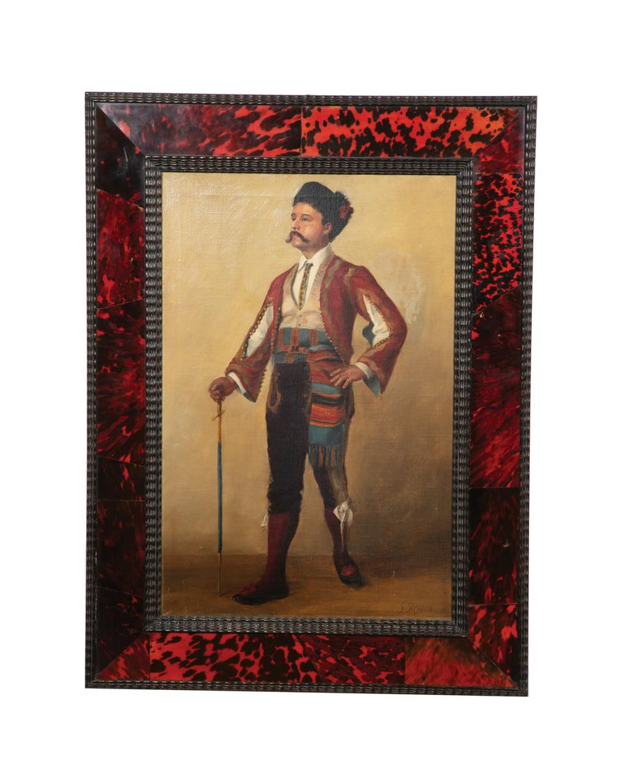 Continental Tortoiseshell Frame with Painting (1 of 1)