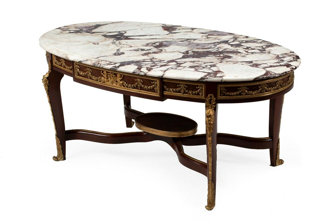 Louis XVI-Style Bronze-Mounted Mahogany Low Table (1 of 4)