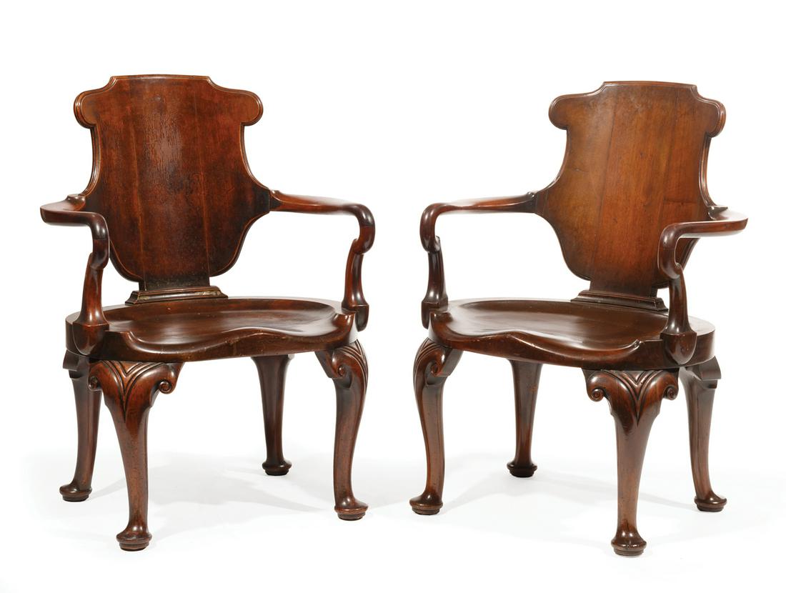 Queen Anne Style Mahogany Armchairs (1 of 5)