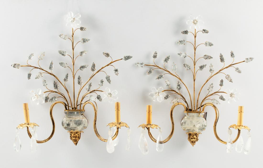 French Bagues-Style Rock Crystal Sconces (1 of 4)