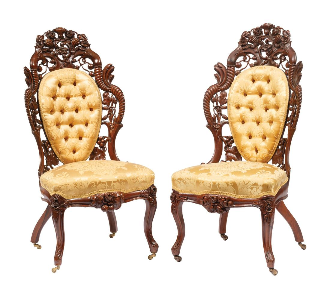 Rosewood Side Chairs, attr. John Henry Belter (1 of 6)