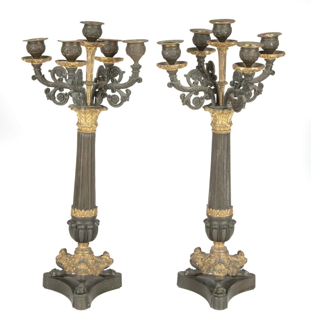 Empire Gilt and Patinated Bronze Candelabra (1 of 1)