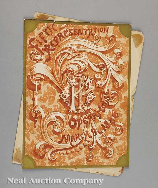Krewe of Proteus Ball invitation: [Mardi Gras], Krewe of Proteus Ball invitation and envelope, March 9, 1886, "Visions of Other Worlds". (2 pcs.)