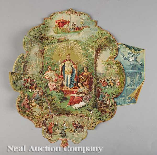 Rex Ball invitation: [Mardi Gras], Rex Ball invitation,"Music and Drama", 1887 , marked “Lithography by Sicard”, reproduced in Arthur Hardy’s Mardi Gras In New Orleans, Arthur Hardy Enterprises, Mandeville, 2001, p.