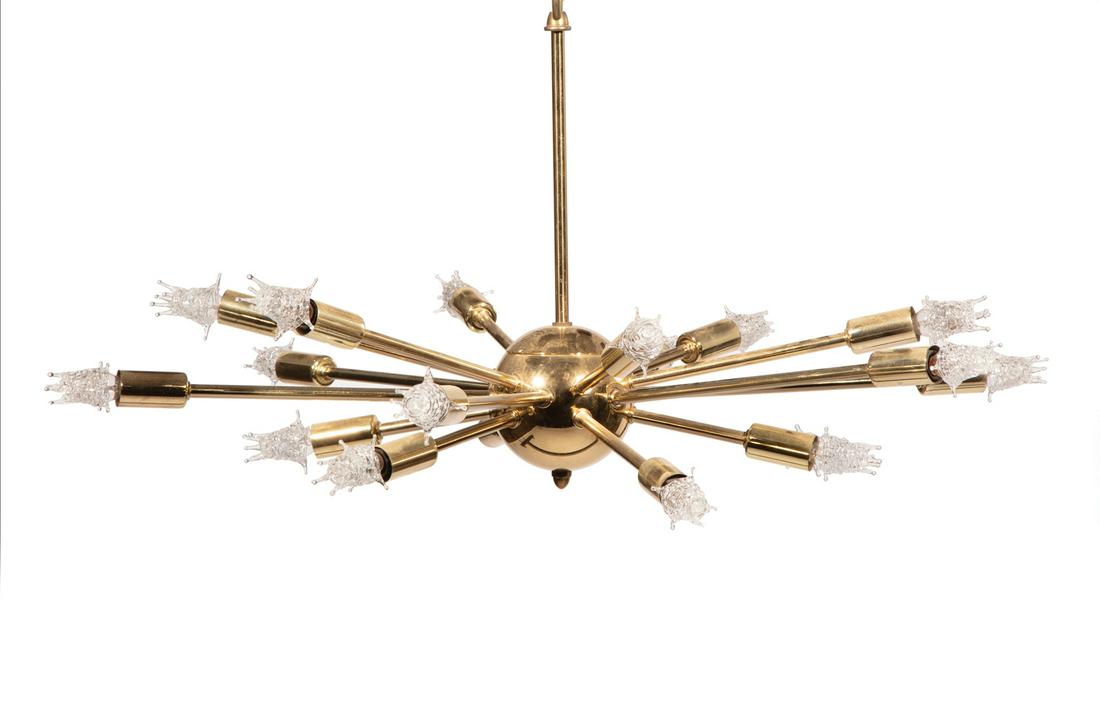 Brass Eighteen Light "Sputnik" Chandelier (1 of 3)