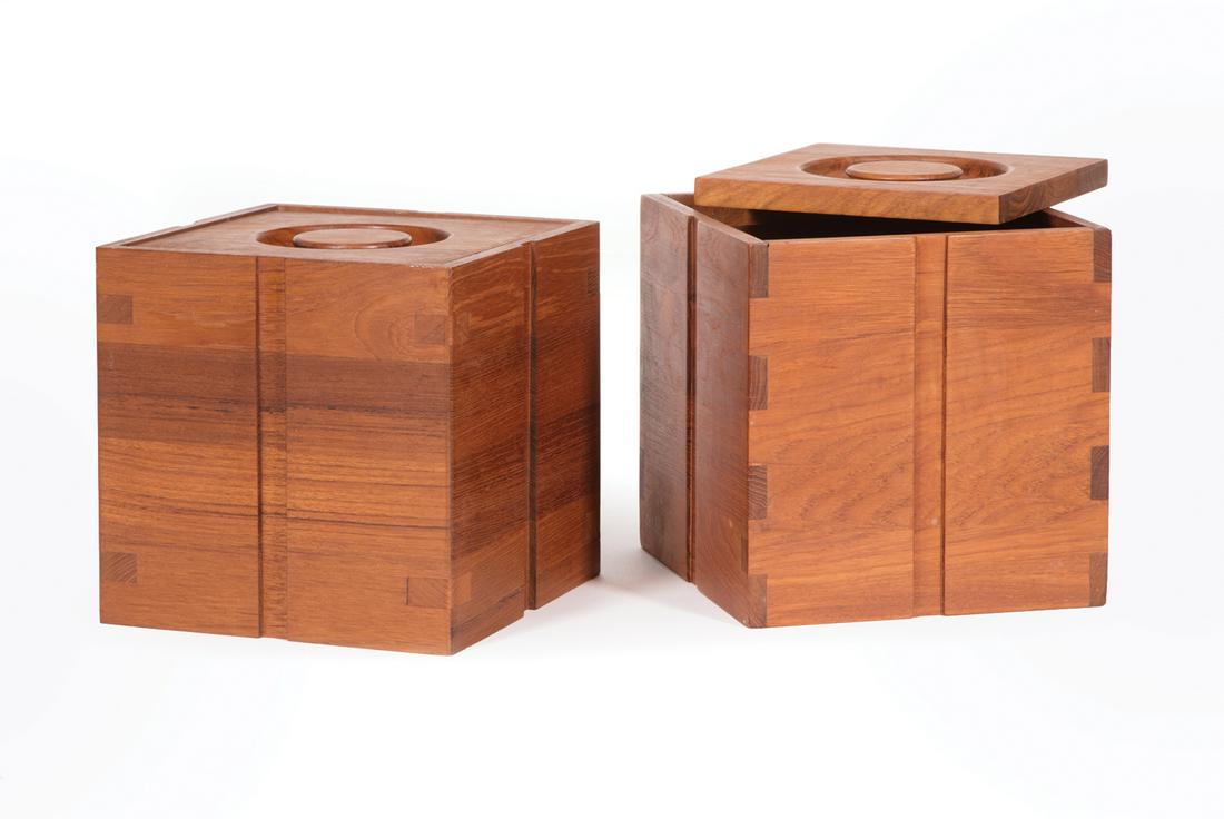 Pair of Danish Modern-Style Teak Ice Buckets (1 of 4)
