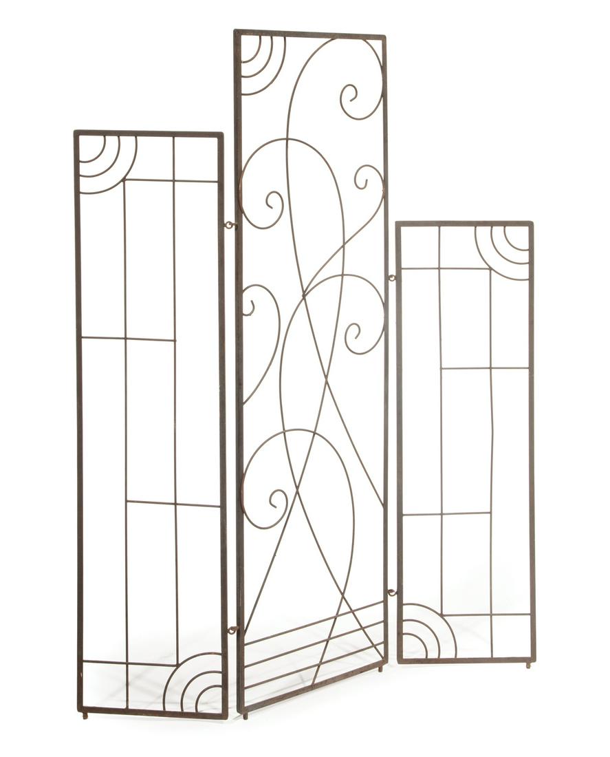 Art Deco Three-Panel Metal Screen (1 of 2)