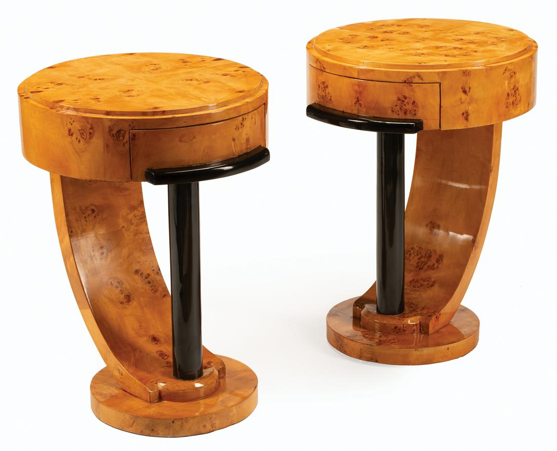 Art Deco-Style Burled Maple Tables (1 of 3)