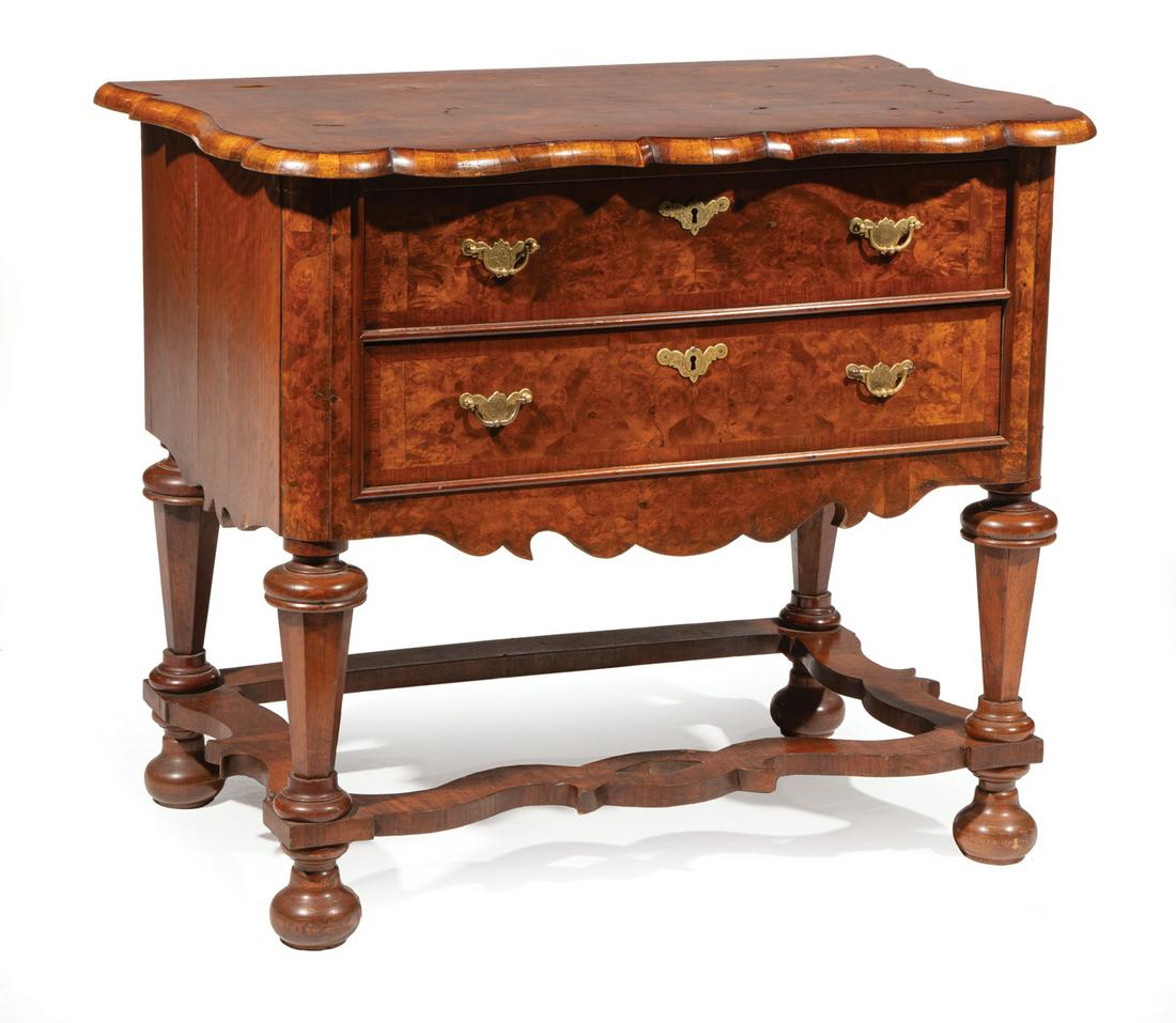 Antique William and Mary-Style Burl Walnut Chest (1 of 5)