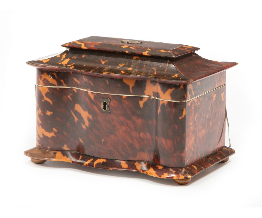 Late Georgian Tortoiseshell Tea Caddy (1 of 4)
