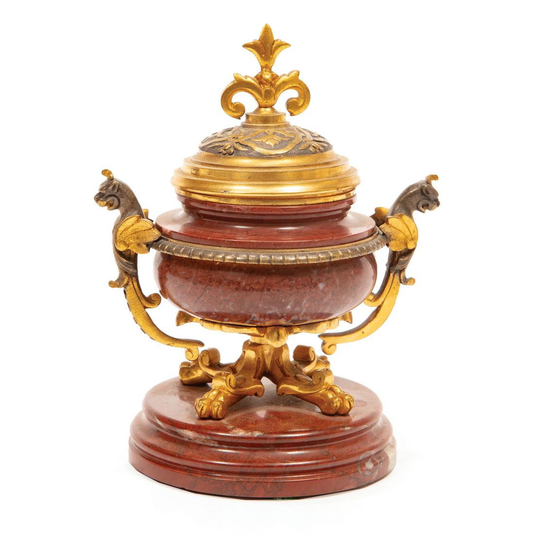 Napoleon III Bronze and Marble Inkwell (1 of 4)