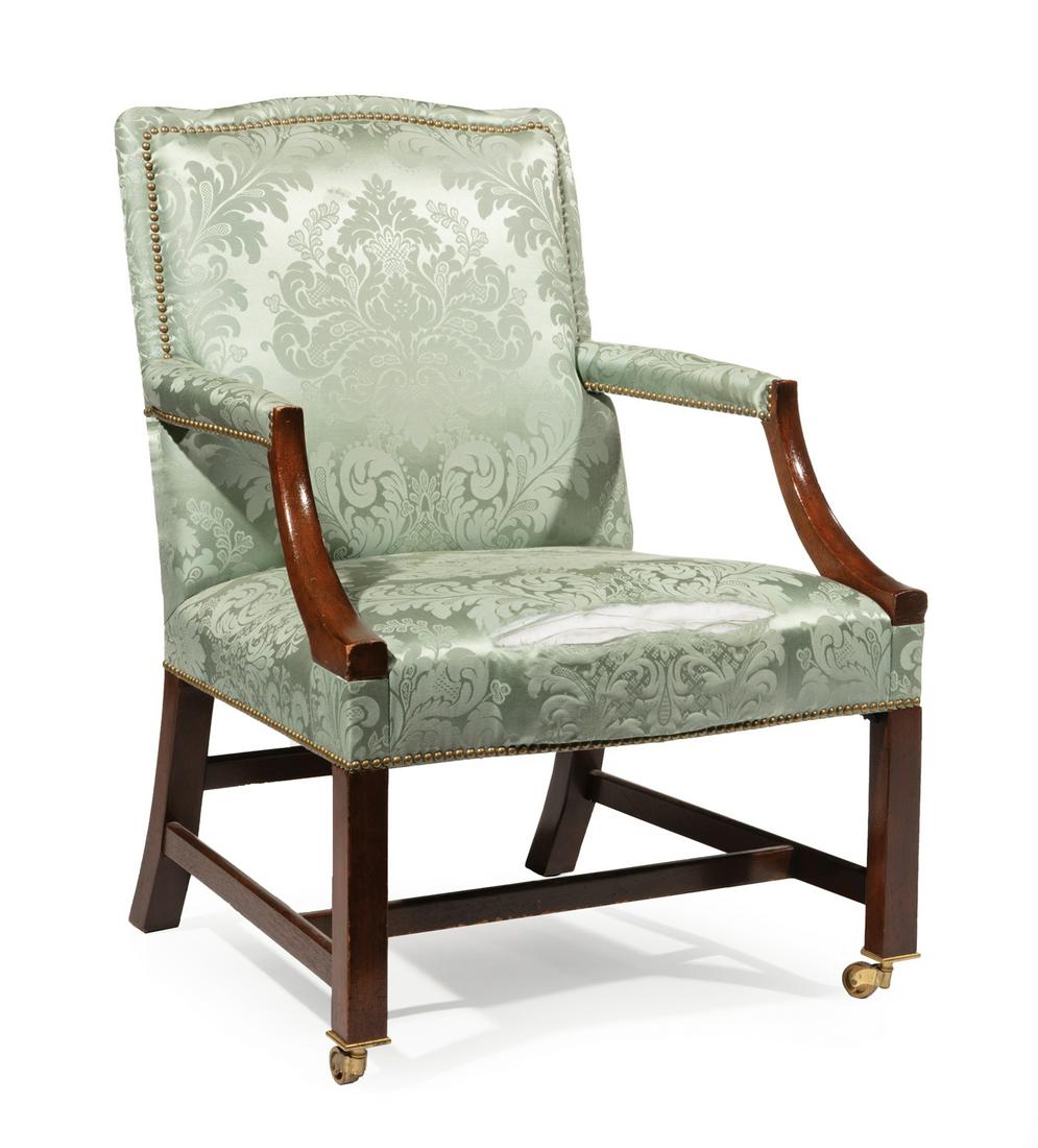 Baker George III-Style Mahogany Library Chair (1 of 11)