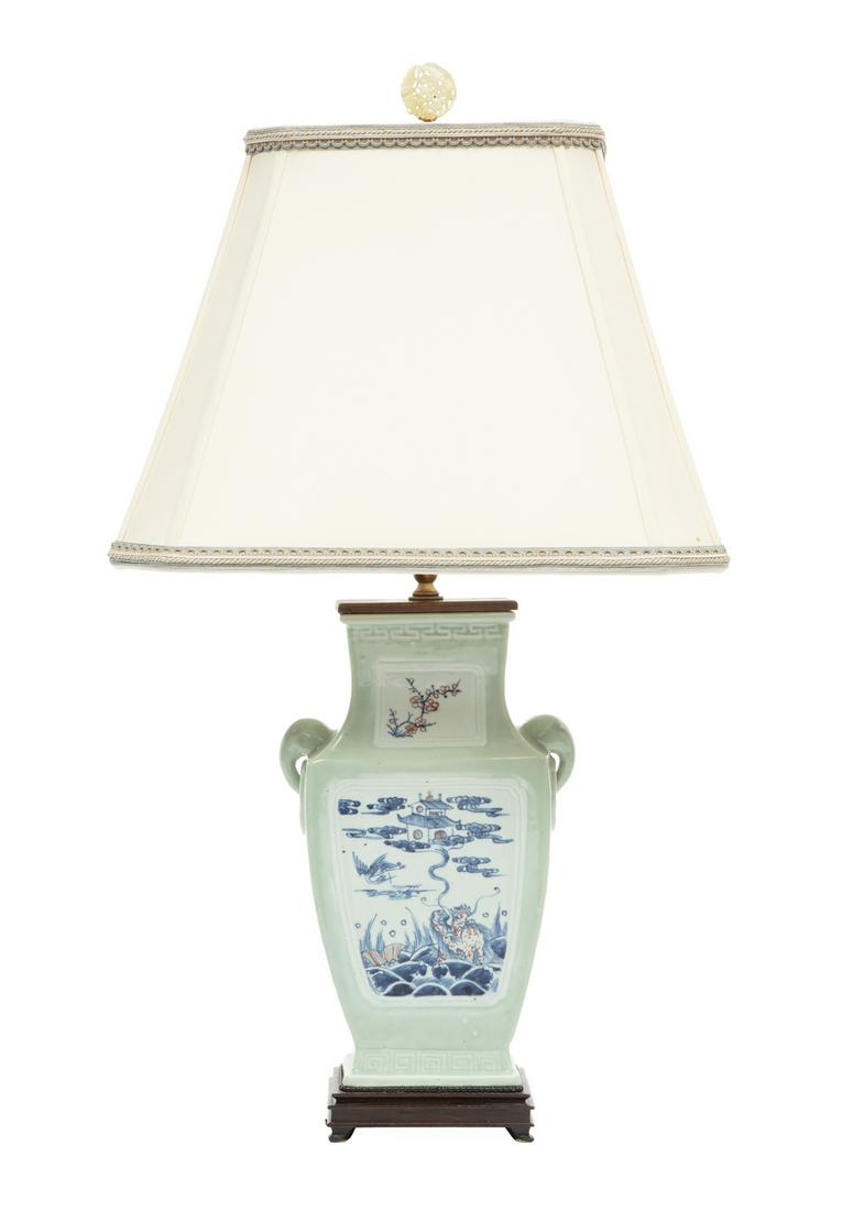 Chinese Decorated Celadon Porcelain Vase (1 of 11)