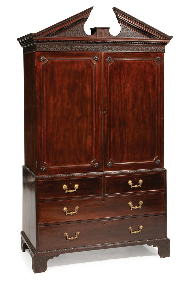 Antique George III-Style Mahogany Linen Press (1 of 17)