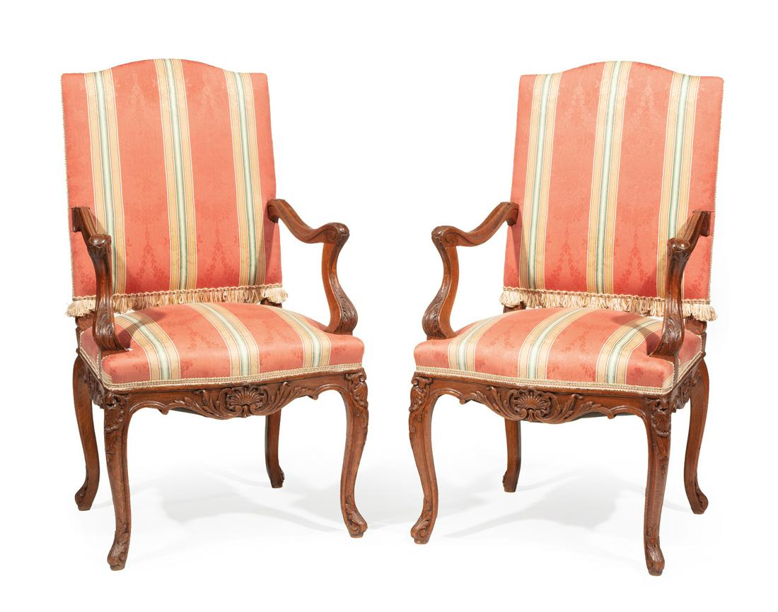 Regence-Style Carved Oak Fauteuils a la Reine (1 of 5)