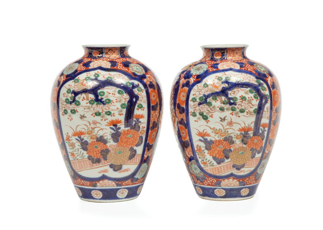 Pair of Japanese Imari Porcelain Vases (1 of 3)
