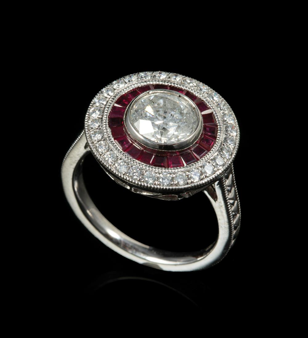 Platinum, Diamond and Ruby Ring (1 of 3)