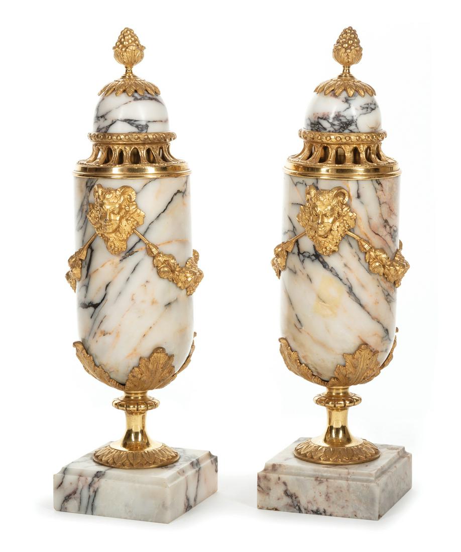 French Gilt Bronze-Mounted Marble Cassolettes (1 of 1)