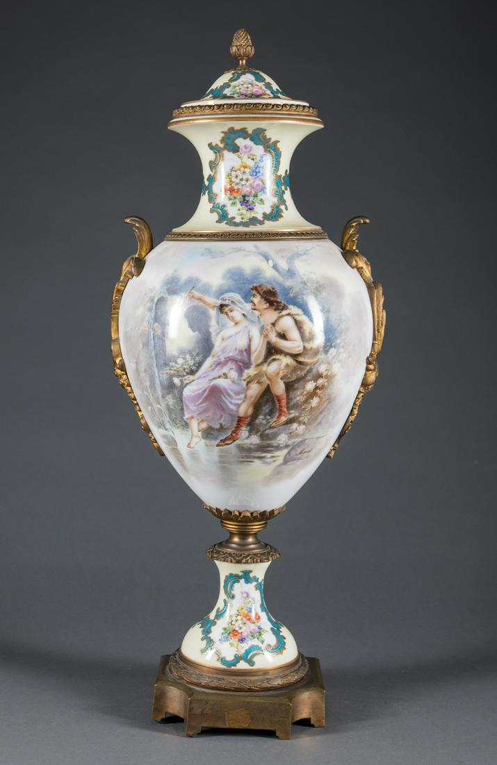Gilt Bronze-Mounted Limoges Porcelain Urn (1 of 2)