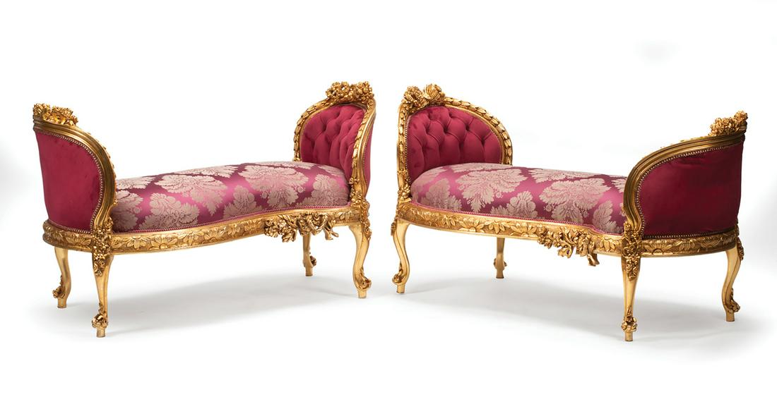 Pair of Beaux Arts Giltwood Benches (1 of 4)
