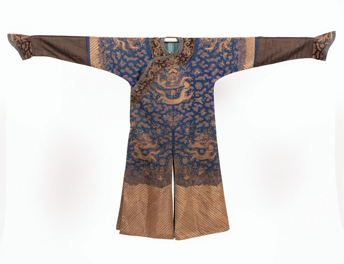 Chinese Blue Silk Dragon Robe (1 of 13)